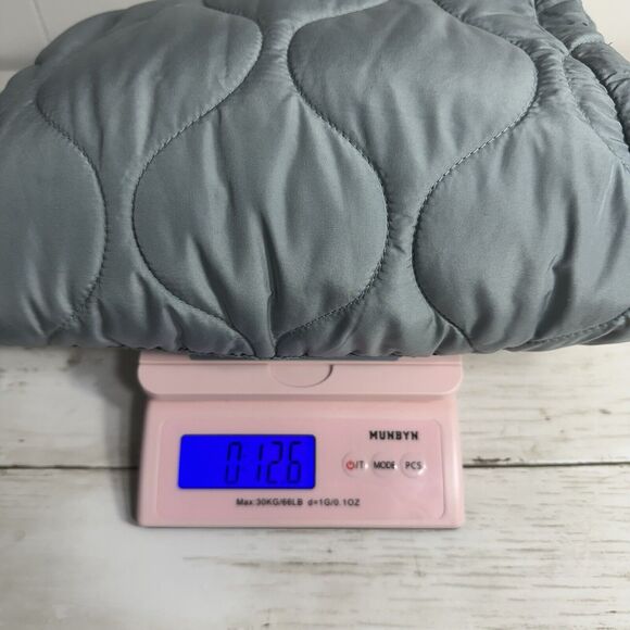 ZARA Women's Quilted Puffer Vest Size L Mock Neck Pockets Hidden Hoodie Gray - Picture 10 of 11